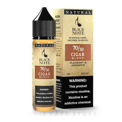Indulge in the rich, smoky flavor of Black Note Cigar tobacco 60ml e-liquid. Made with premium Virginia tobacco and aged for six months, this 60ml bottle delivers a smooth and satisfying vaping experience. With a 70VG-30PG ratio, you'll enjoy thick clouds of smoke and a full-bodied taste.