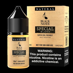 Black Note Special Blend 30ml Classic American Tobacco naturally extracted tobacco. Clean & smooth with a balanced Virginia, Burley & Oriental blend.