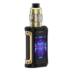 Aegis X geekvape with Z sub ohm tank 200W Starter Kit is a powerful vaping kit, implementing a dual high amp 18650 battery layout, IP67 international protection marking, and is equipped with a comprehensive temperature control suite to dial in the ideal settings to suit the preferences of the individual user.