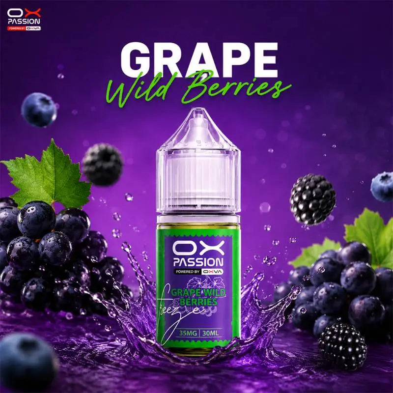 Grape wild berries Ox Passion Freeze 30ml 35mg and 55mg nicotine salt flavor in Pakistan.