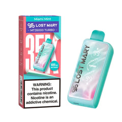 Miami mint Lost mary MT35000 turbo offers a refined mint flavor with a modern twist.