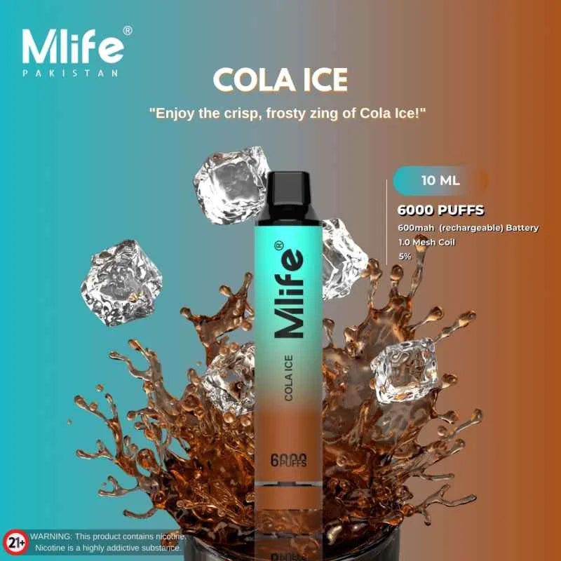 Mlife disposable vape 10ml E-liquid 50mg