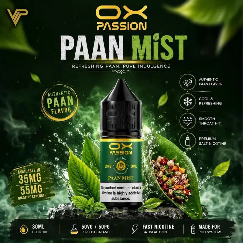 Paan Mist Ox Passion Freeze 30ml and Shop all OX passion pod flavors best price in Pakistan.