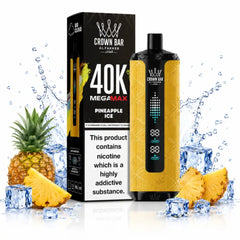 Pineapple Ice Al Fakher mega max vape features juicy pineapple flavor, icy cooling, rechargeable battery, and up to 40,000 puffs for long-lasting use.