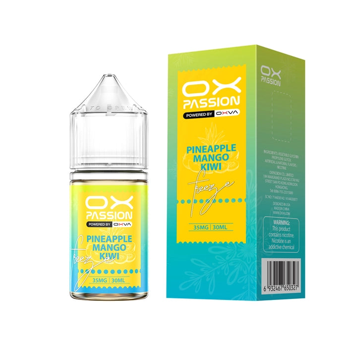 Pineapple mango kiwi ice Ox Passion 30ml most trusted vape shop online in Pakistan.