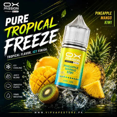 Pineapple mango kiwi ice Ox Passion 30ml most trusted vape shop online in Pakistan.
