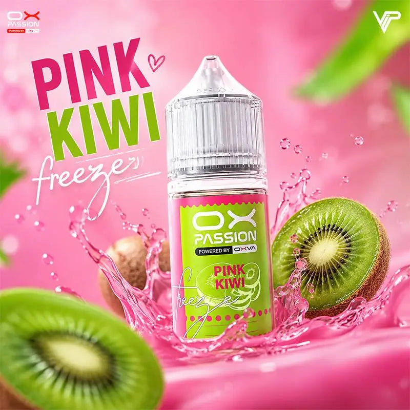 Pink kiwi freeze Ox Passion 30ml NicSalt in Pakistan at the best price, Enjoy the sweet taste of pink kiwi with a refreshing icy finish for pod kit.