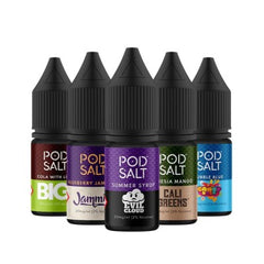 Pod Salt Fusions series 10ml has many flavors including fruits, dessert and tobacco.