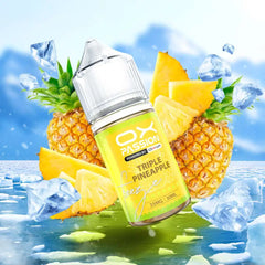 Triple pineapple ice Ox Passion 30ml a refreshing tropical vape experience, Enjoy rich 3 multiple fruit flavor with smooth nicotine salt formula.