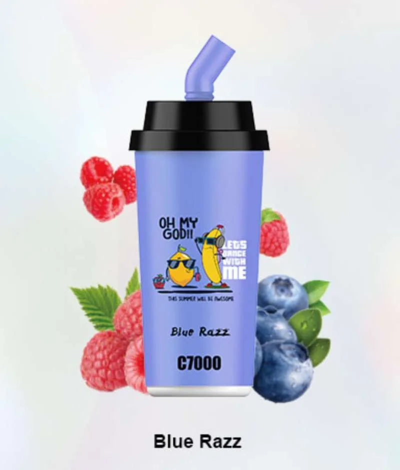 vapeman c7000 puffs blue razz