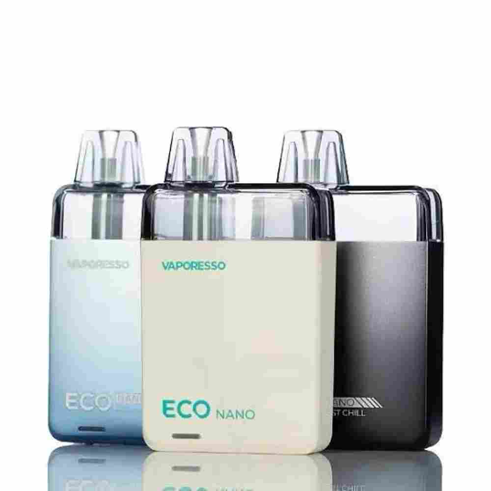 Vaporesso Eco Nano pod kit a square shape pod system to compete disposable with a economical price, introduces the corex technology with a mesh coil to make a long lasting pure e juice puffs from the first to last.