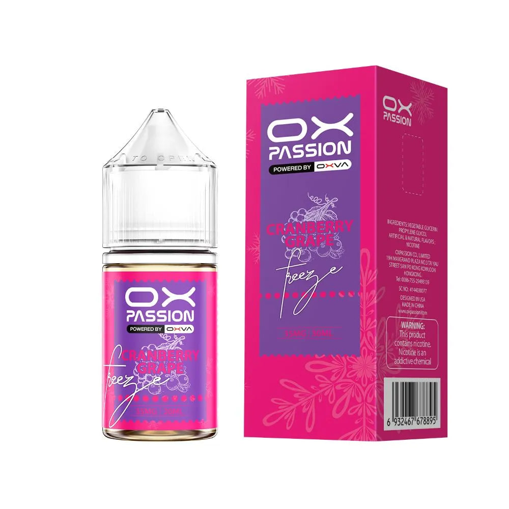 Cranberry grape ox passion freeze 30ml ice salt nicotine flavor price in Pakistan