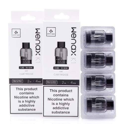 Geekvape WENAX K1 Cartridge Pod 2ml is design for WENAX K1 and K2 Pod Kit. It has 2ml capacity with side fill design. There are 3 type pods: 0.8ohm /1.2ohm for options.