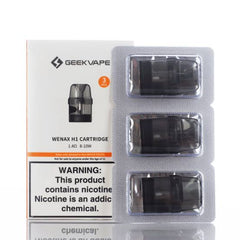 Geekvape WENAX H1 Cartridge Pod 2.5ml is design for WENAX H1 Pod Kit 800mAh side fill design. There are 2 type pods: 1.4ohm / 0.7ohm for options.
