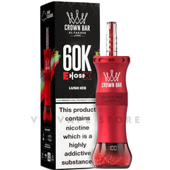Lush Ice crown bar E-hose Al fakhir vape 60000 Puffs in Pakistan at the best price, refreshing watermelon ice flavor smooth consistent performance.