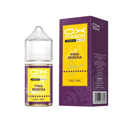 Pina rebena freeze Ox Passion 30ml bold pineapple and blackcurrant Smooth nicotine salt rich flavor at the best price from trusted vape store.