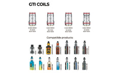 Vaporesso Gti replacement Coil compatible devices and tank