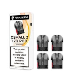 Vaporesso Osmall 2 Replacement Pods, featuring a 2mL pod capacity, 1.2ohm integrated coil, and is side filled behind a silicone stopper