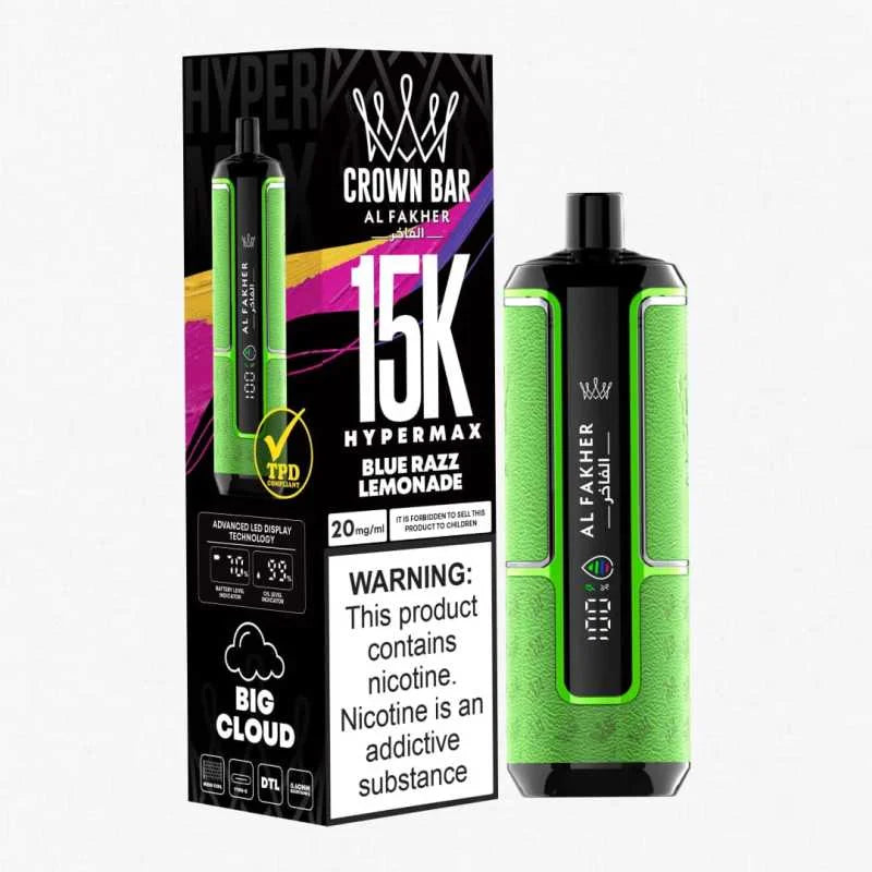 Al Fakher Crown Bar Hyper Max 15k Puffs Disposable vape specs 