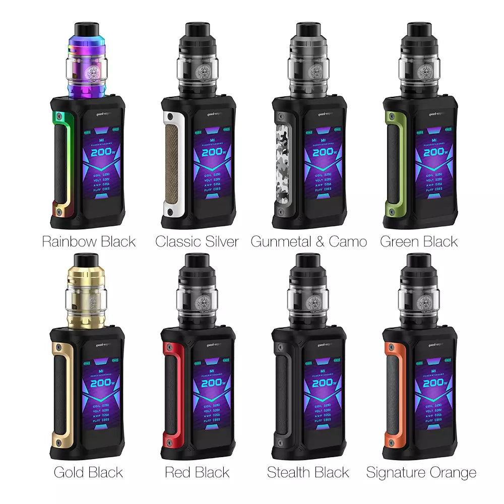 Colors of Aegis X GeekVape with Z sub ohm tank 200w at VIP vape - the best vape shop in Pakistan