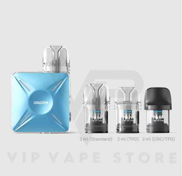 <strong>Aspire Cyber X Pod Kit<span>&nbsp;</span></strong>1000mah battery pod kit with TSX pod 0.8 ohm for DL vaping and TSX pod 1 ohm for MTL and RDTL vaping 3ml liquid capacity simple sleek but stylish design with a long life coil based pod system.