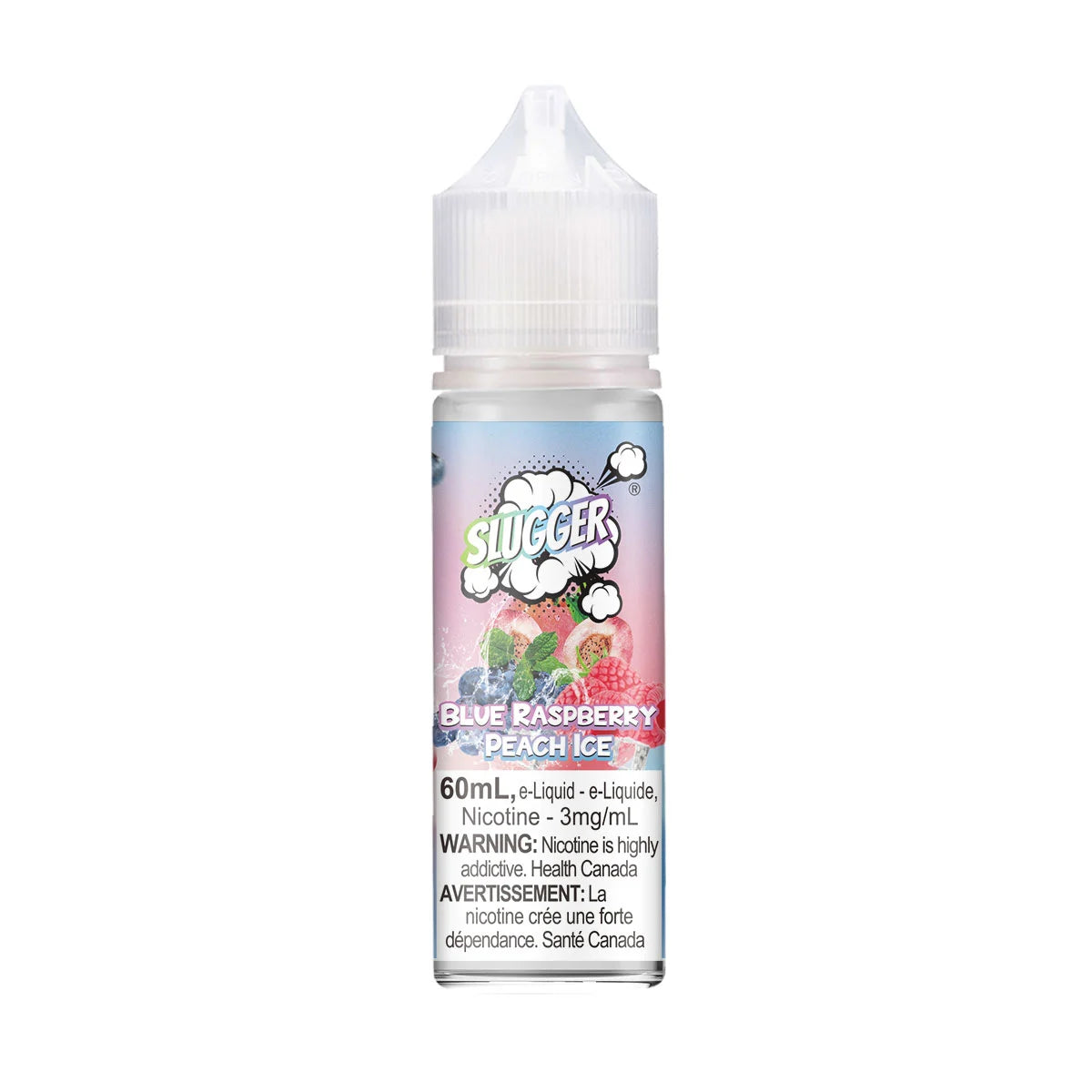 Slugger Blue Raspberry Peach Ice 60ml 3mg, 6mg, 0mg vape e juice