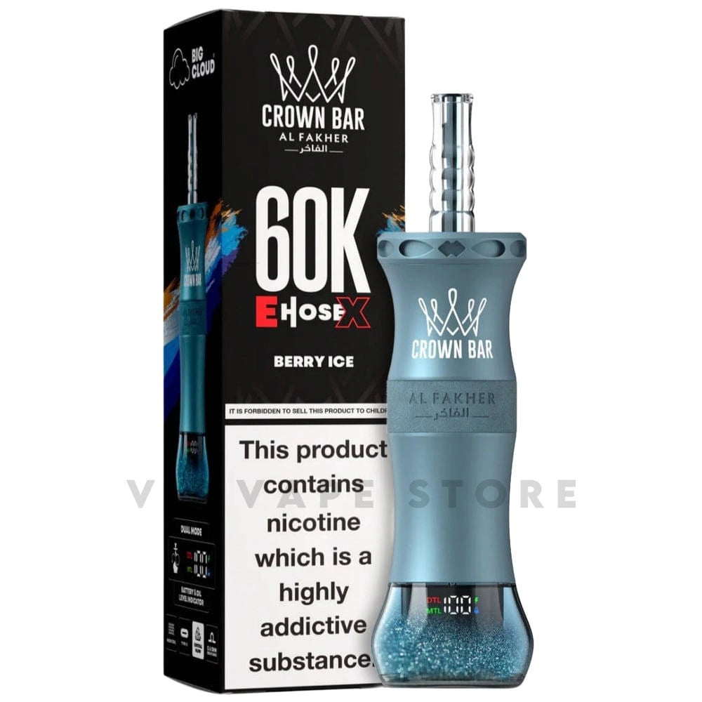 Berry Ice Al Fakher E-Hose 60k Puffs 6MG disposable vape in Pakistan sweet mix berry ice flavor smooth performance, DTL air flow and long lasting.