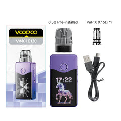 Package includes and box contents Voopoo Vinci E120 pod mod