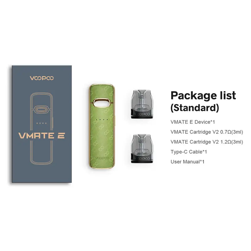 Package contents Voopoo Vmate E Pod Kit