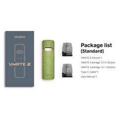 Package contents Voopoo Vmate E Pod Kit