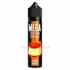 Custard caramel mega 60ml vape juice high-quality freebase e-liquid delivers authentic dessert flavor and smooth performance for sub-ohm vape kits.