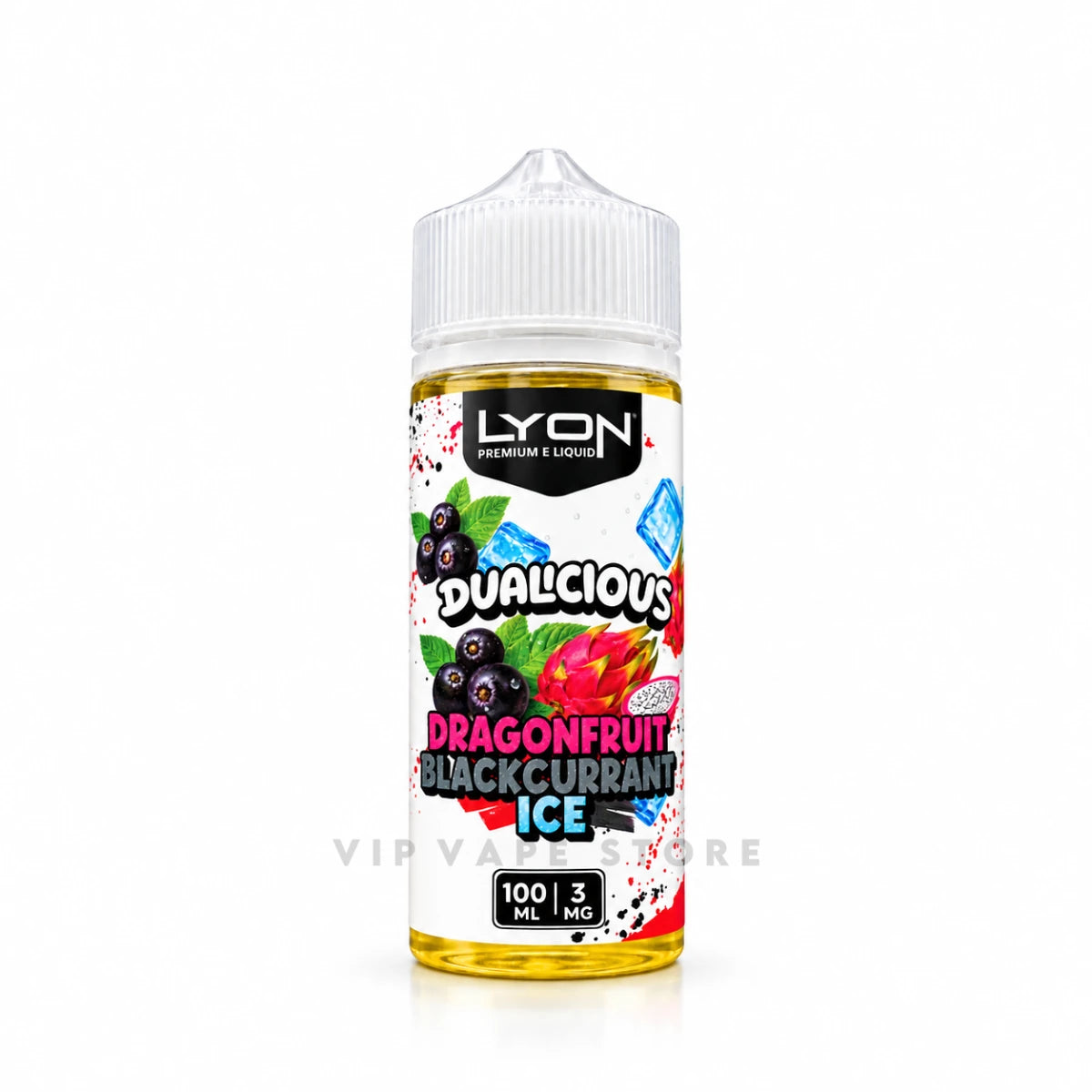 Dragon Fruit Blackcurrant Ice Lyon Dualicious E-Liquid 100ml in Pakistan from VIP Vape Store, Enjoy exotic dragon fruit, bold blackcurrant mint.