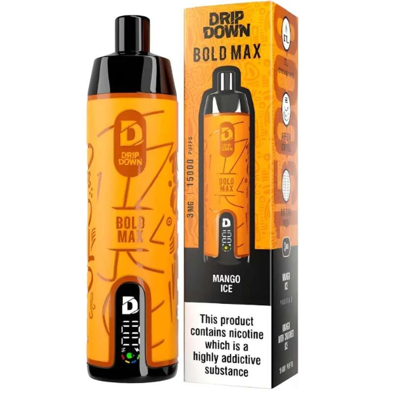 Drip Down Bold Max Disposable 15000 Puffs 3mg or 0.3% nicotine Direct to lung DTL vape