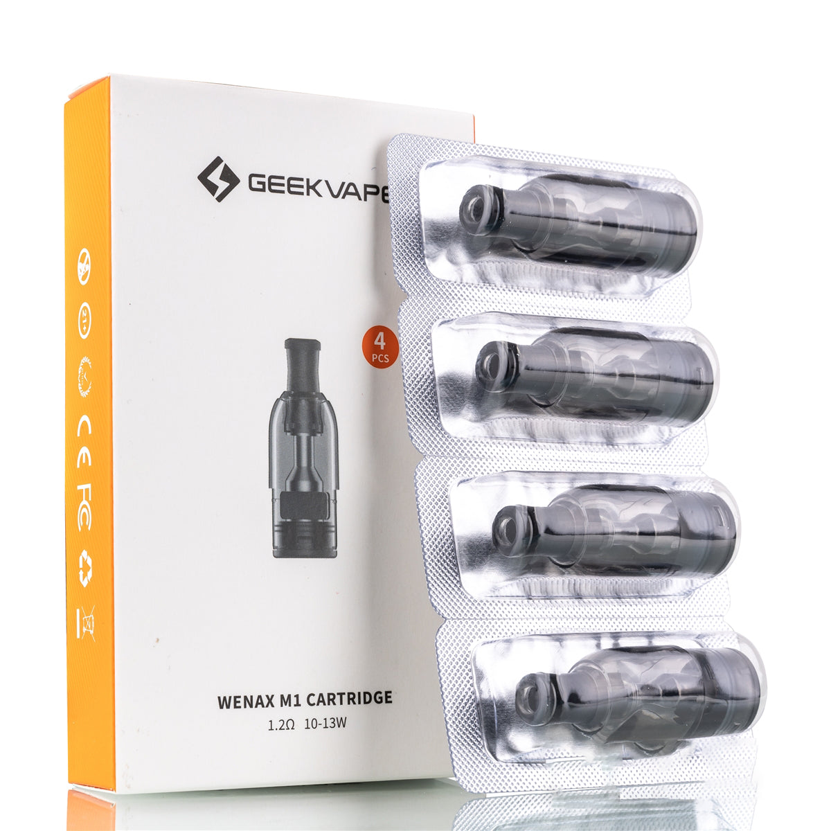 Geekvape WENAX M1 Cartridge Pod is designed for Geekvape WENAX M1 Pod Kit 800mAh. It has 2ml capacity with side filling design. There are 2 type pods: 0.8ohm /1.2ohm for options.