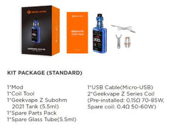 package include Geek Vape Z200 200w kit