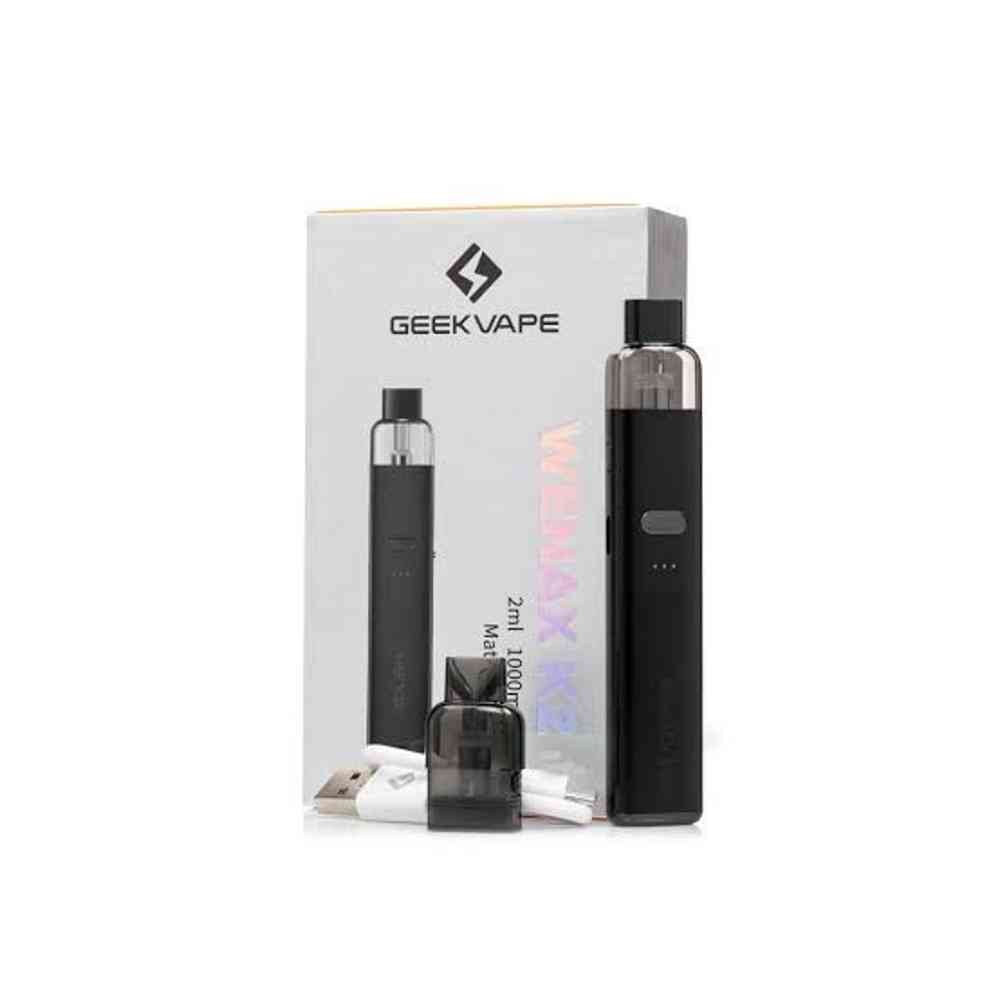 Geekvape Wenax K2 Pod kit 1000Mah 18w&nbsp;2ml indulge in the ultimate MTL experience with this sleek and well-polished metallic pod system. With precise control over airflow and output, it provides a customizable flavor to your favor. Wenax K2, the vape that lets you love to chill