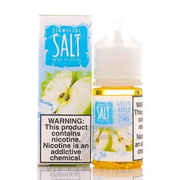  Pucker up for a refreshing blast with Green Apple Ice by Skwezed Salt (30ml)! This e-juice for pod systems blends tart & tangy green apple with a cool icy kick, offering a burst of classic fruit flavor balanced by a minty menthol finish.