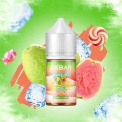 Guava candy Ice oxbar 30ml for a sweet guava candy flavor best for pod systems, delivering smooth throat hits and fast nicotine satisfaction.