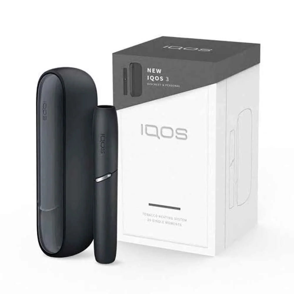 IQOS 3 DUO Starter Kit System black matte silk style color