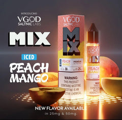 Vgod ice Peach mango 30ml 25mg and 50mg price in Pakistan