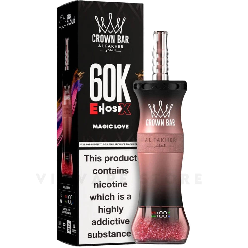 Magic love Al Fakher crown bar disposable vape Sweet melon ice with tangy passion fruit outstanding flavor, smooth performance, and trusted quality.