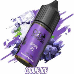 Indulge in a burst fruit with Grape ice 30ml OX passion by oxva e-liquid blends sweet grape with a refreshing menthol finish, Shop with best price.