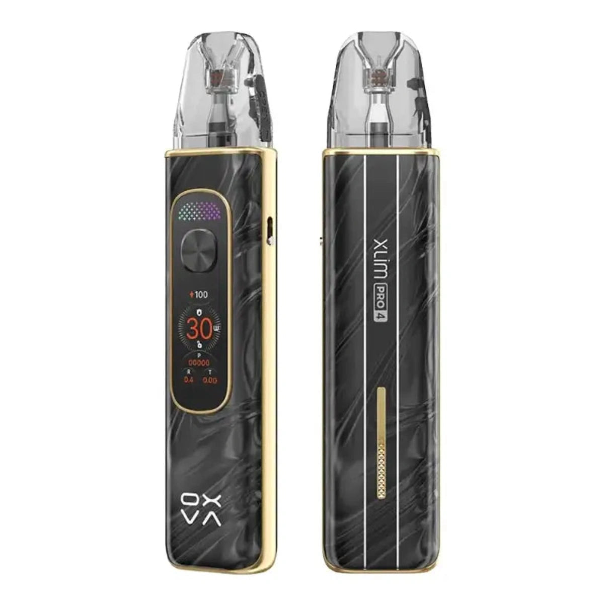 OXVA Xlim Pro top fill pod cartridge attached to sleek pod vape body