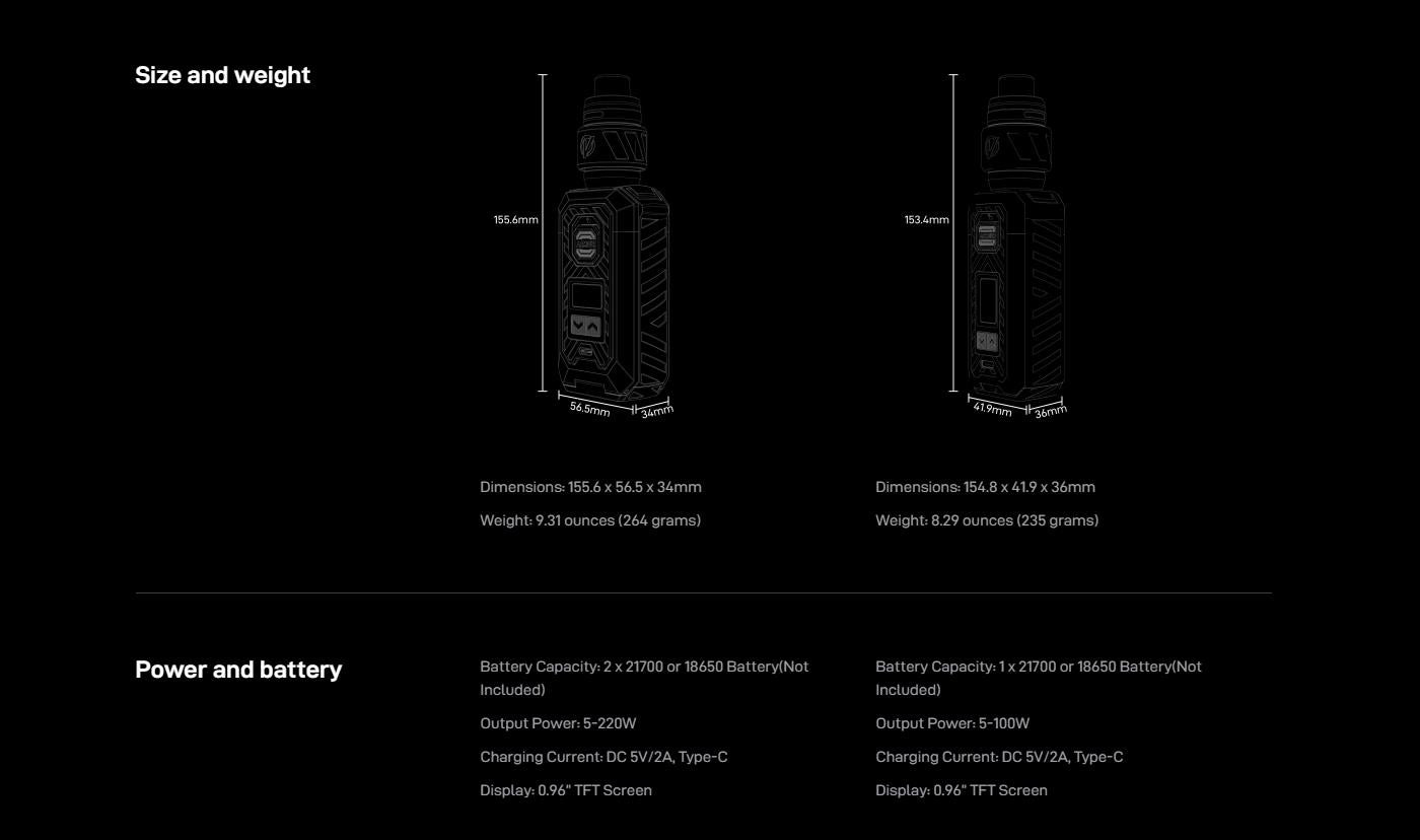 Vaporesso Armour Max 220w vape kit features