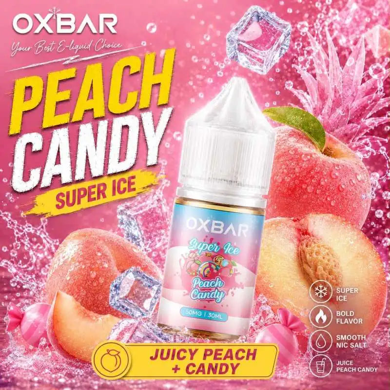 Peach Candy ice oxbar nicsalt 30ml in Pakistan, Enjoy a delicious blend of juicy peach, sweet candy, and refreshing ice with a smooth nicotine hit.