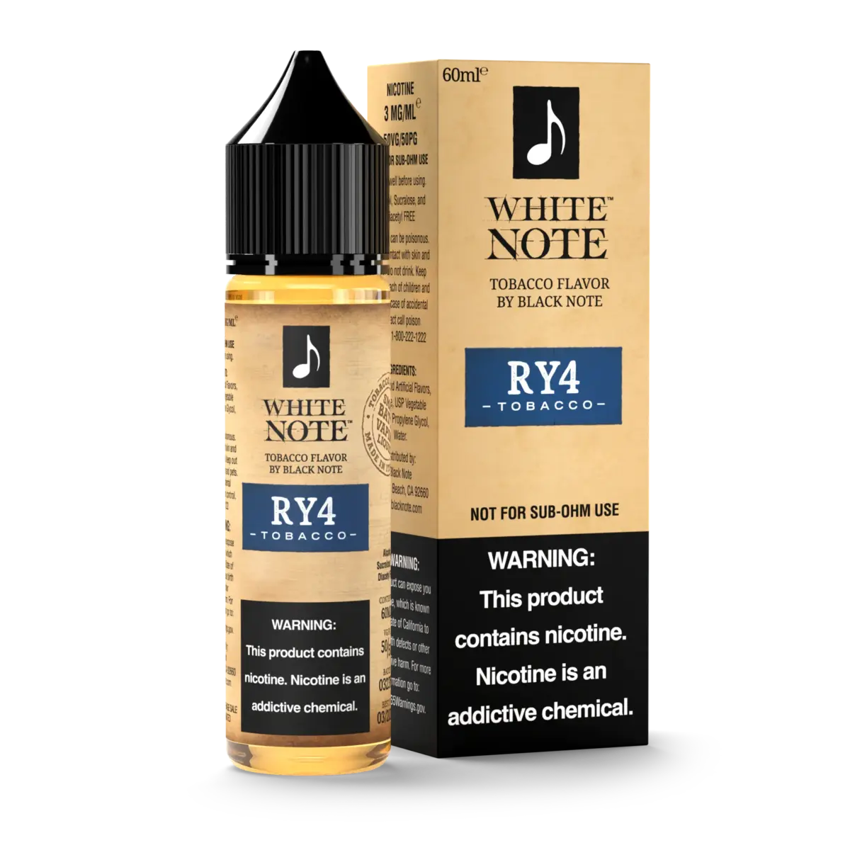 Black White Note RY4 sweet creamy tobacco 60ml price in Pakistan at VIP vape shop