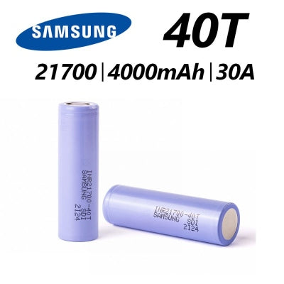 Samsung 21700 4000mAh 40T Battery&nbsp;are the most popular and trustworthy batteries for vapes in the vaping world. Readily available, and great balance of performance and capacity make Samsung 21700 batteries a great choice for most replaceable-battery vapes, including high-end vape mods and kits.