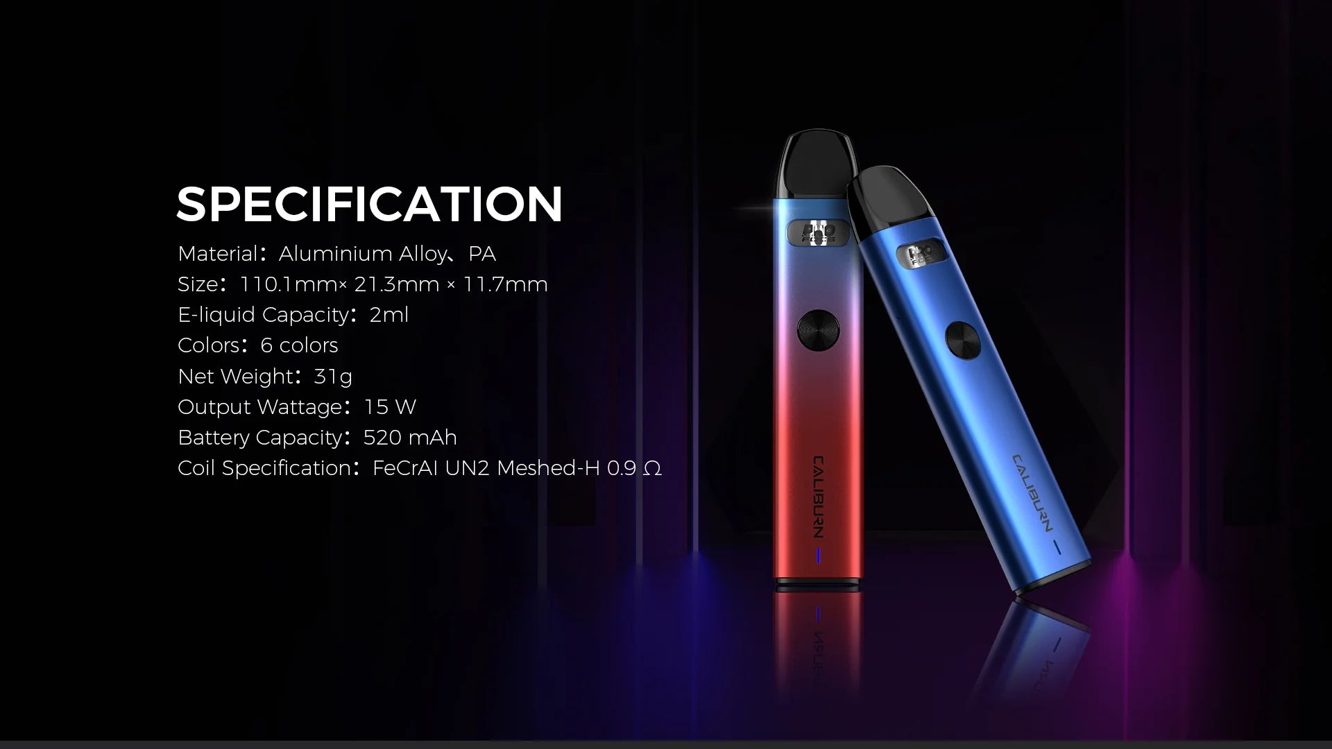 features of uwell caliburn A2