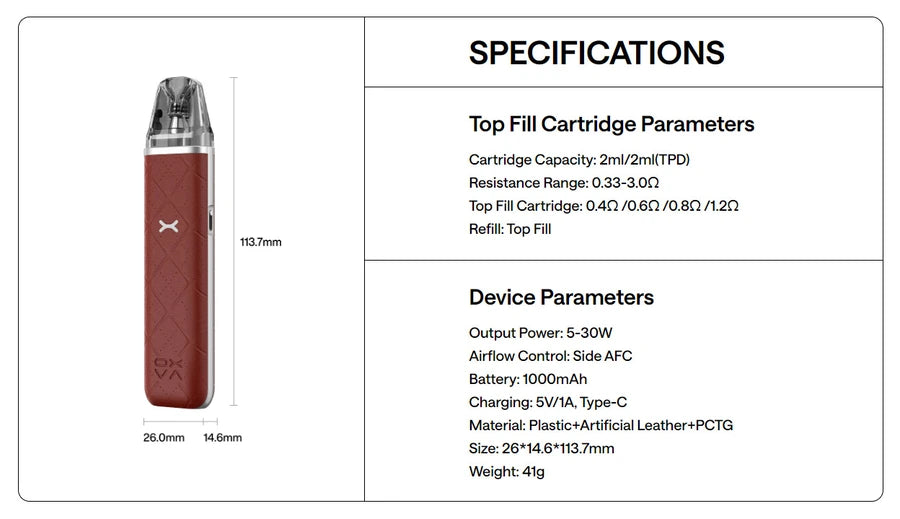 features of Oxva xlim Go 30w