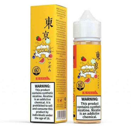 Tokyo Iced Fruit Bomb 60ml e-juice blends strawberries, melon, tart blueberries, zesty grapefruit and sweet watermelon finished with a cool icy kick.